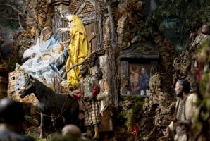 Dettaglio del Presepe della Reggia di Caserta, esposto nella Sala del Mappamondo