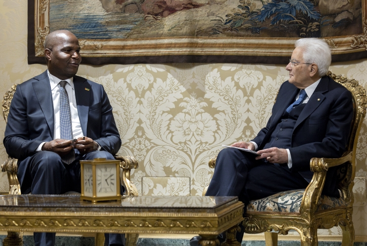 Il Presidente Sergio Mattarella con Daniel Francisco Chapo, Presidente della Repubblica di Mozambico