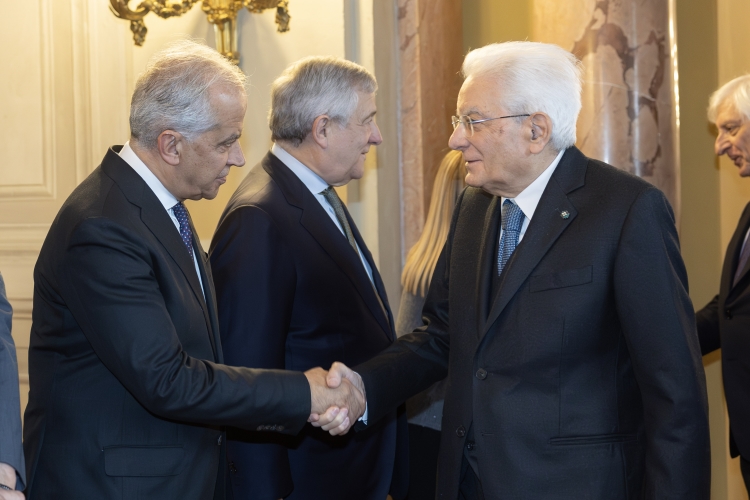 Il Presidente della Repubblica Sergio Mattarella con Antonio Tajani, Vice Presidente del Consiglio dei Ministri - Ministro degli Affari Esteri e della Cooperazione Internazionale, e Matteo Piantedosi, Ministro dell’Interno

