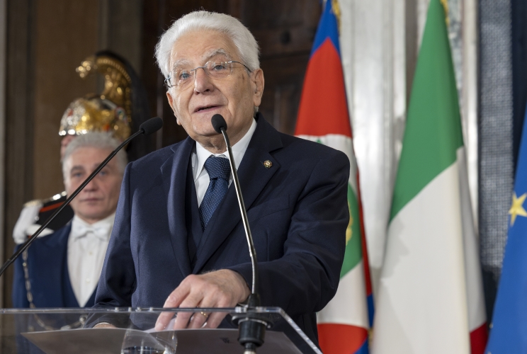 Il Presidente Sergio Mattarella rivolge il suo indirizzo di saluto in occasione della cerimonia di consegna della bandiera agli atleti italiani in partenza per i Giochi Olimpici e Paralimpici di Milano-Cortina 2026