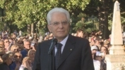 Il Presidente Sergio Mattarella al termine dell'apertura al pubblico dei Giardini del Quirinale in occasione della Festa della Repubblica