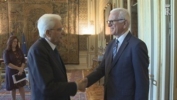 Incontro del Presidente Mattarella con il Presidente della Fondazione Konrad Adenauer, Hans-Gert Pӧttering