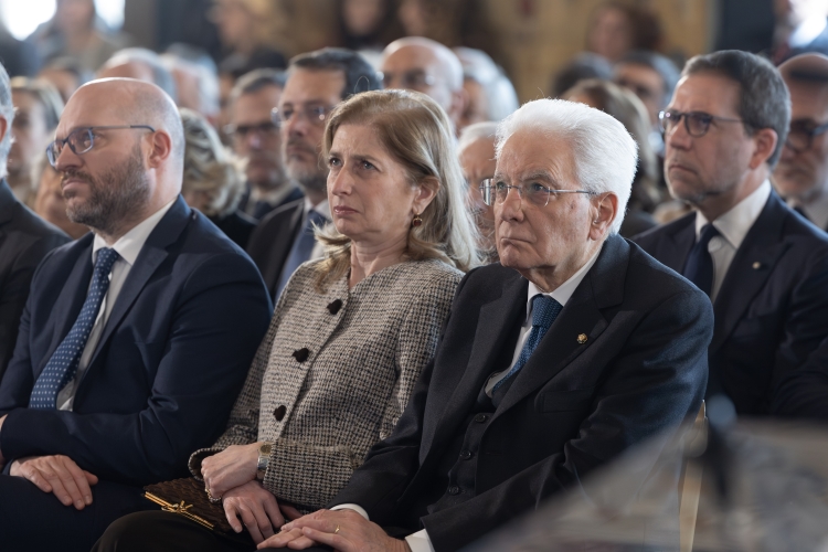 Il Presidente della Repubblica Sergio Mattarella in occasione della celebrazione del "Giorno della Memoria" al Quirinale
