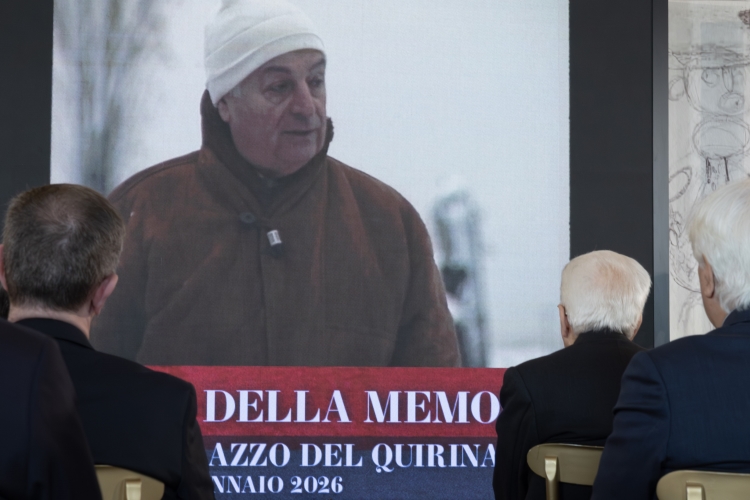 Il Presidente della Repubblica Sergio Mattarella in occasione della celebrazione del "Giorno della Memoria" al Quirinale
