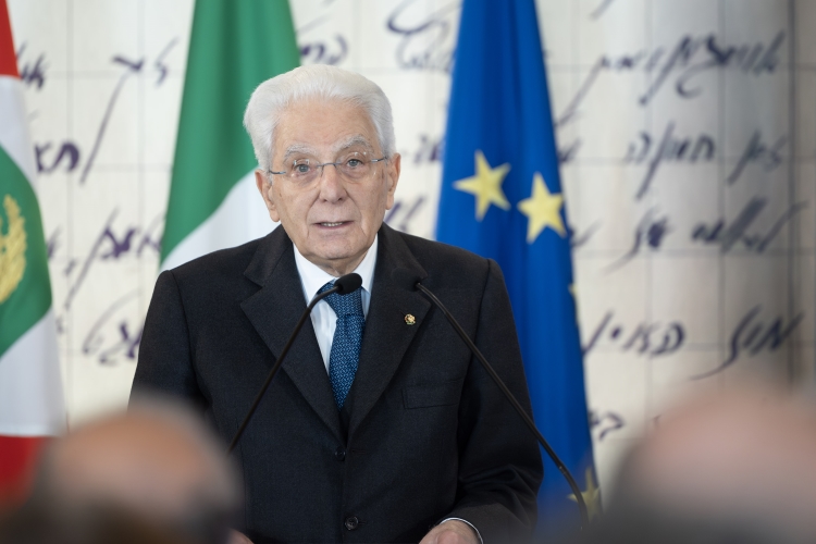 Il Presidente della Repubblica Sergio Mattarella in occasione della celebrazione del "Giorno della Memoria" al Quirinale
