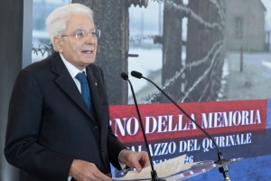 Il Presidente della Repubblica Sergio Mattarella in occasione della celebrazione del "Giorno della Memoria" al Quirinale
