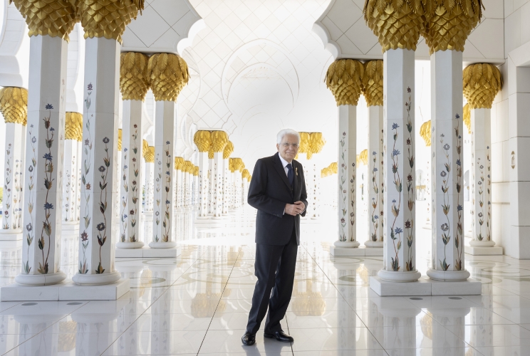 Il Presidente della Repubblica Sergio Mattarella visita la Grande Moschea Sheikh Zayed