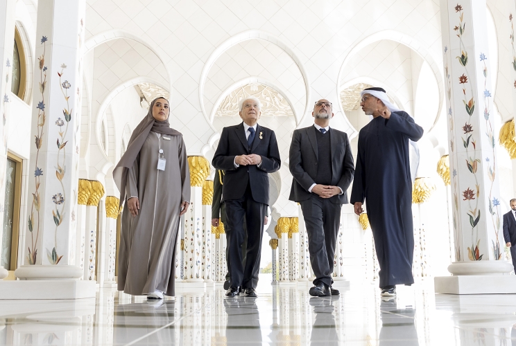 Il Presidente della Repubblica Sergio Mattarella visita la Grande Moschea Sheikh Zayed