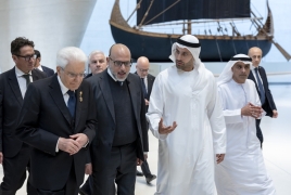 Il Presidente della Repubblica Sergio Mattarella nel corso della visita del Museo Nazionale Zayedi