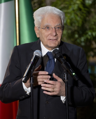 Il Presidente della Repubblica Sergio Mattarella in occasione dell'incontro con rappresentanti italiani del mondo accademico e scientifico
