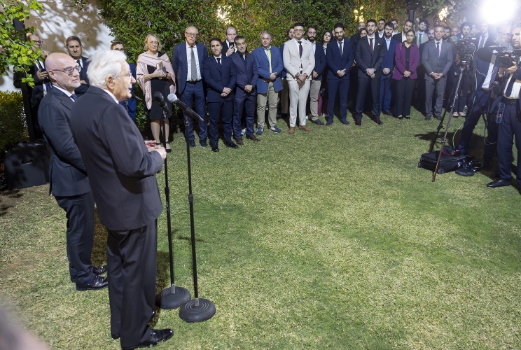 Il Presidente della Repubblica Sergio Mattarella in occasione dell'incontro con rappresentanti italiani del mondo accademico e scientifico
