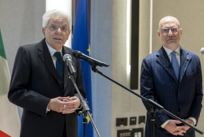 Il Presidente della Repubblica Sergio Mattarella in occasione dell'incontro con i rappresentanti del mondo imprenditoriale italiano