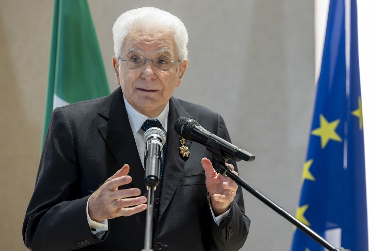 Il Presidente della Repubblica Sergio Mattarella in occasione dell'incontro con i rappresentanti del mondo imprenditoriale italiano