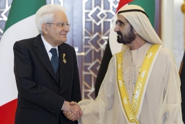 Dubai- Il Presidente della Repubblica Sergio Mattarella in occasione dell'incontro con il Sovrano di Dubai e Vice Presidente e Primo Ministro degli Emirati Arabi Uniti, Sua Altezza Mohammed bin Rashid Al Maktoum