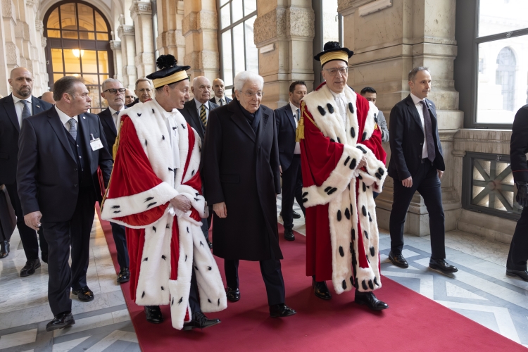 Il Presidente Mattarella con Carlo Nordio, Ministro della Giustizia – Rappresentante di Governo, da Pasquale D’Ascola, Primo Presidente della Corte Suprema di Cassazione, e da Pietro Gaeta, Procuratore generale presso la Corte Suprema di Cassazione, in occasione dell’Assemblea generale della Corte Suprema di Cassazione per l’inaugurazione dell’anno giudiziario 2026 e per la relazione sull’amministrazione della giustizia nell’anno 2025

