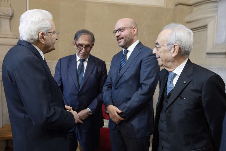 Il Presidente Mattarella con Ignazio La Russa, Presidente del Senato della Repubblica, Lorenzo Fontana, Presidente della Camera dei deputati, Giovanni Amoroso, Presidente della Corte costituzionale, in occasione dell’Assemblea generale della Corte Suprema di Cassazione per l’inaugurazione dell’anno giudiziario 2026 e per la relazione sull’amministrazione della giustizia nell’anno 2025
