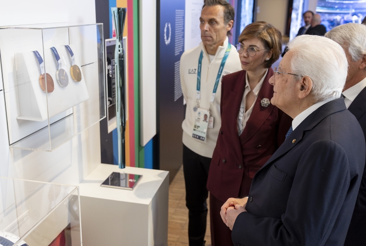 Il Presidente della Repubblica Sergio Mattarella visita  Casa Italia