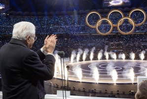 Il Presidente Mattarella all'apertura dei Giochi Olimpici Invernali di Milano-Cortina