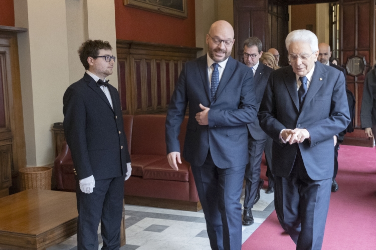Il Presidente della Repubblica Sergio Mattarella a Palazzo Montecitorio con Lorenzo Fontana, Presidente
della Camera dei deputati, in occasione della Celebrazione del Giorno del Ricordo