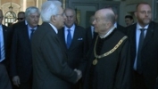 Il Presidente Sergio Mattarella alla riunione straordinaria della Corte Costituzionale per la presentazione della Relazione sulla giurisprudenza della Corte Costituzionale nel 2015