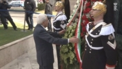 Deposizione di una corona di fiori del Presidente Mattarella sul momumento dedicato alle vittime sul lavoro