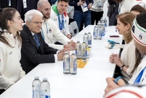 Il Presidente Mattarella pranza con gli atleti al villaggio olimpico