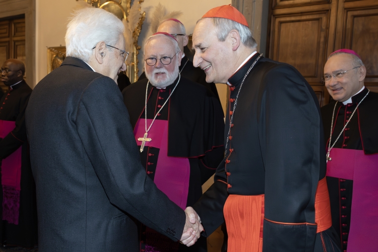 Il Presidente Sergio Mattarella con S.Em. Rev.ma Card. Matteo Zuppi, Presidente della Conferenza Episcopale italiana, in occasione della ricorrenza della firma dei Patti Lateranensi e dell’Accordo di Revisione del Concordato
