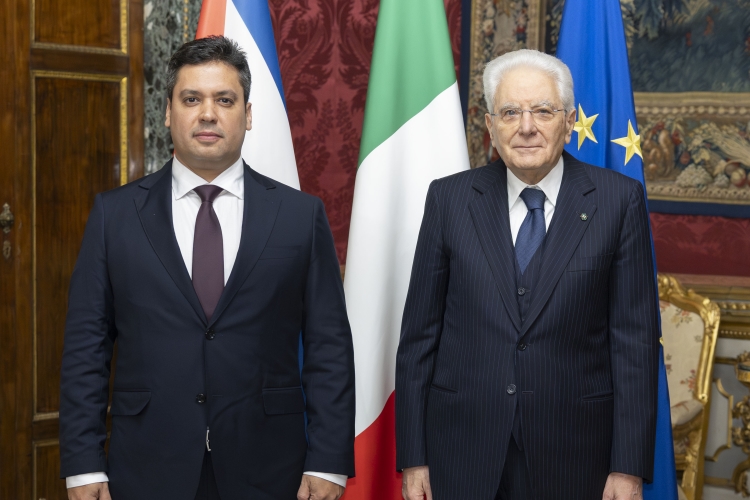Il Presidente della Repubblica, Sergio Mattarella con S.E Sig. Jorge Luis Cepero Aguilar, Ambasciatore della Repubblica di Cuba