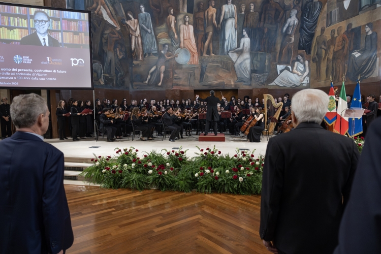 Il Presidente della Repubblica Sergio Mattarella in occasione del convegno dal titolo “Bachelet: uomo del presente, costruttore di futuro - L’impegno civile ed ecclesiale di Vittorio, seme di speranza a 100 anni dalla sua nascita”
